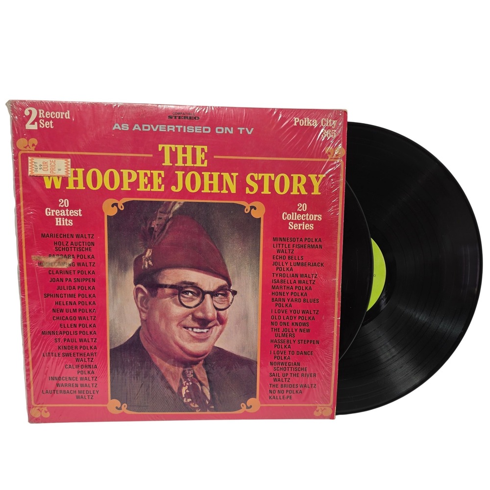 The Whoopee John Story 2 Record Set Polka City 365 Vinyl LP 40 Greatest Hits*